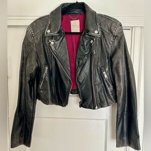 Free People Black Faux Leather Jacket